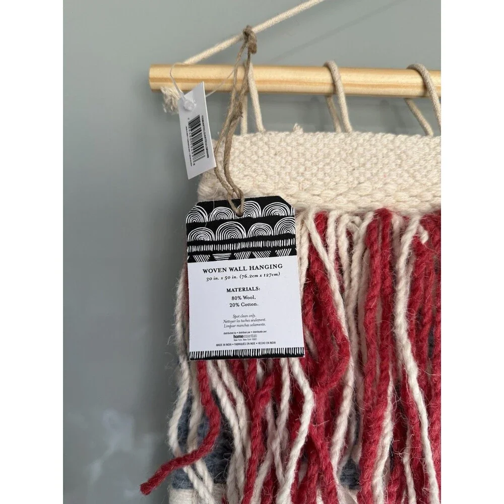 Artisan Market Wall Hanging 30x50 Boho Chic Bohemian 80% Wool Hand Woven New